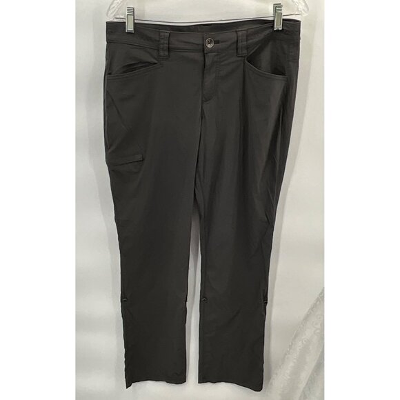 Eddie Bauer Women's Gray Dark Taupe Size 8 Nylon Blend Roll-Up Pants - Picture 1 of 7